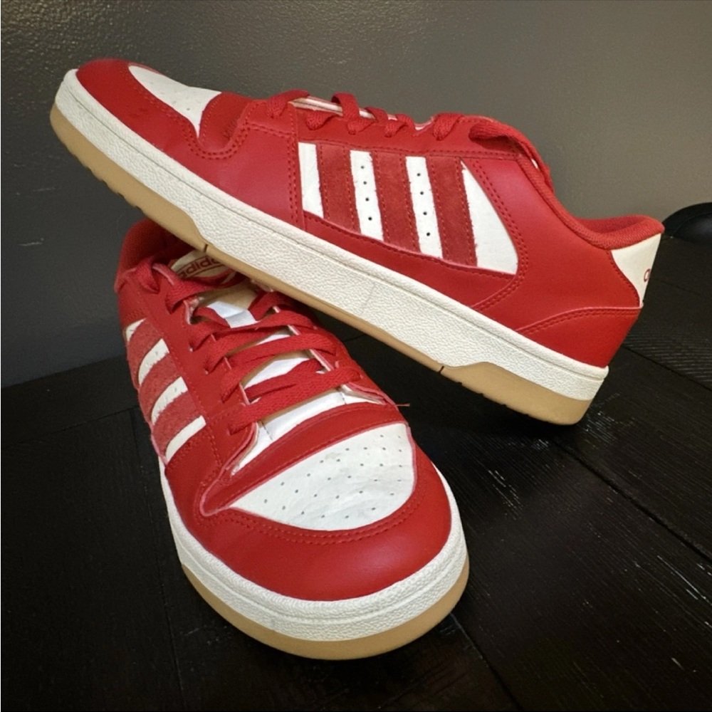 Adidas Red White low Break Start with Gum Sole Men’s 8.5/ Women’s 9.5